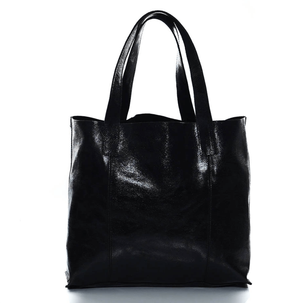 Дамска чанта от естествена италианска кожа модел ESTER nero shine